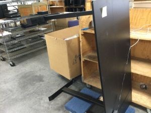 Black adjustable desk